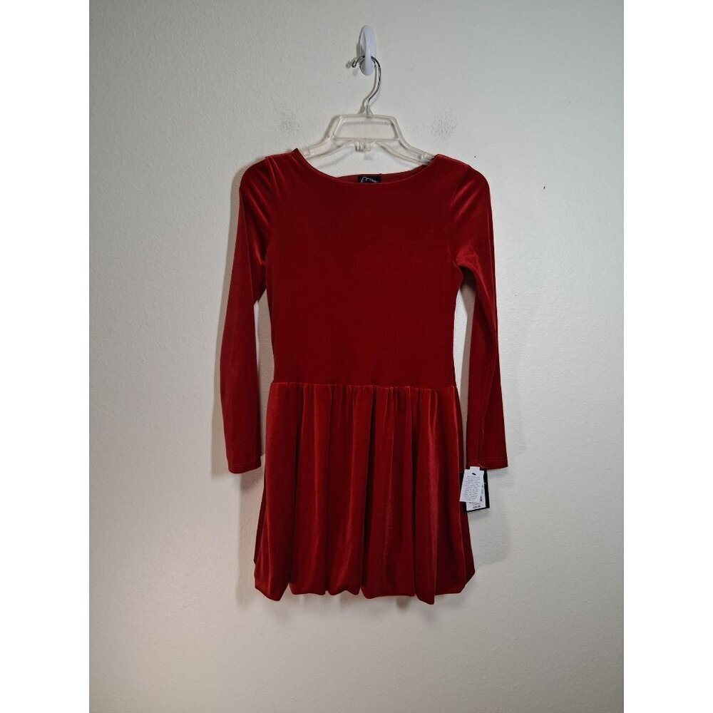 NWT Art Class Velvet Dress Long Sleeve Christmas Holiday Red Size Girls XL (14)